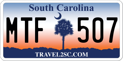 SC license plate MTF507