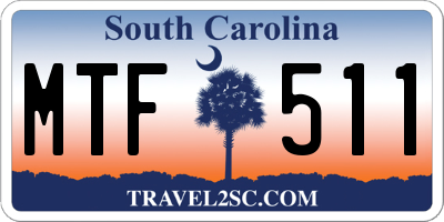 SC license plate MTF511