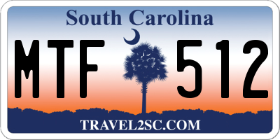 SC license plate MTF512