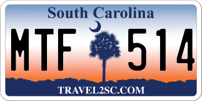 SC license plate MTF514