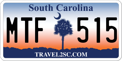 SC license plate MTF515