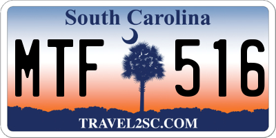 SC license plate MTF516