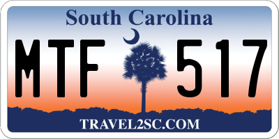 SC license plate MTF517