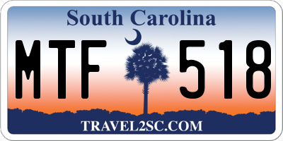 SC license plate MTF518