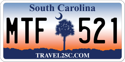 SC license plate MTF521