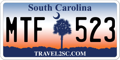 SC license plate MTF523