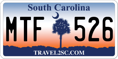 SC license plate MTF526