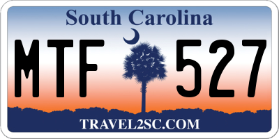 SC license plate MTF527