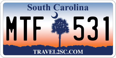 SC license plate MTF531