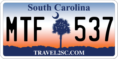 SC license plate MTF537
