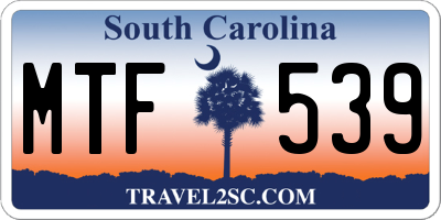 SC license plate MTF539