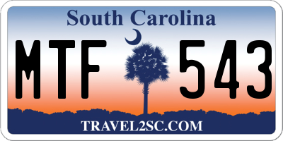 SC license plate MTF543