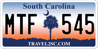 SC license plate MTF545