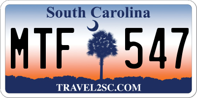 SC license plate MTF547