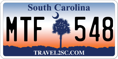 SC license plate MTF548