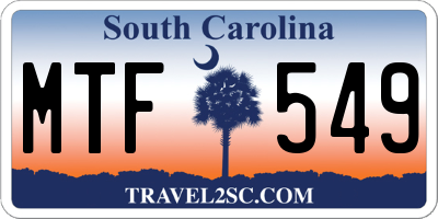 SC license plate MTF549