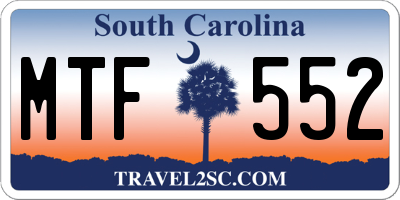 SC license plate MTF552