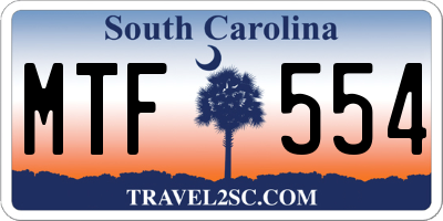SC license plate MTF554