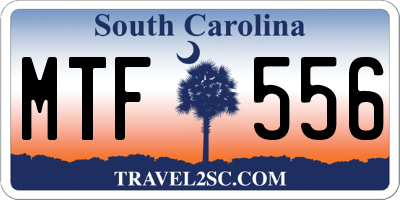 SC license plate MTF556