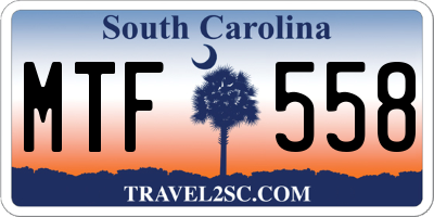 SC license plate MTF558