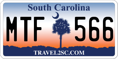 SC license plate MTF566