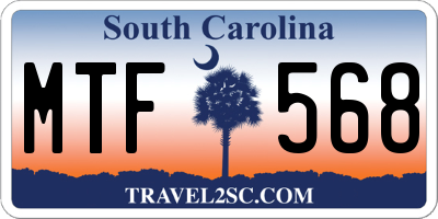 SC license plate MTF568