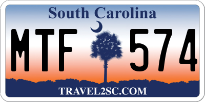 SC license plate MTF574