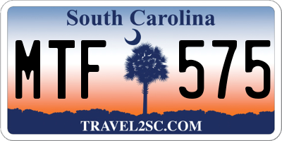 SC license plate MTF575