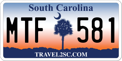 SC license plate MTF581