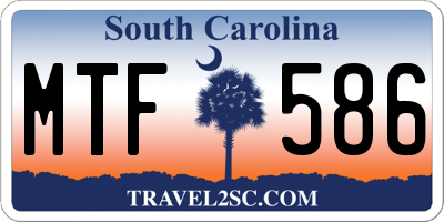 SC license plate MTF586