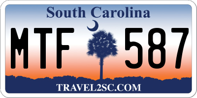 SC license plate MTF587