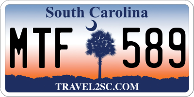 SC license plate MTF589