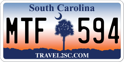 SC license plate MTF594