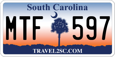 SC license plate MTF597