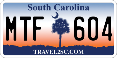 SC license plate MTF604