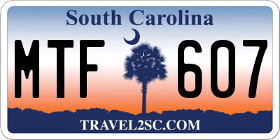 SC license plate MTF607