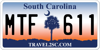 SC license plate MTF611