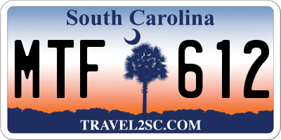 SC license plate MTF612