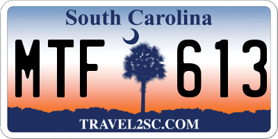 SC license plate MTF613