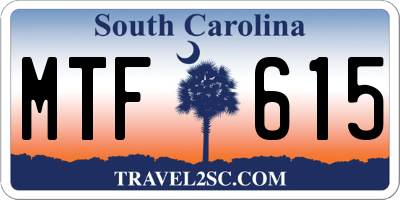 SC license plate MTF615