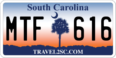 SC license plate MTF616