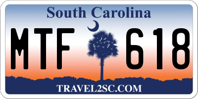 SC license plate MTF618