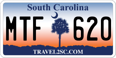 SC license plate MTF620