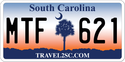 SC license plate MTF621