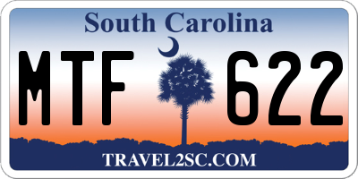 SC license plate MTF622
