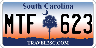 SC license plate MTF623