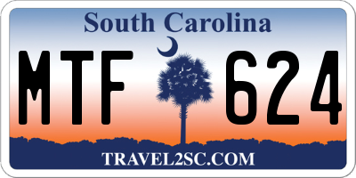 SC license plate MTF624