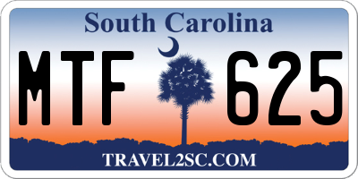 SC license plate MTF625