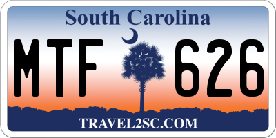 SC license plate MTF626