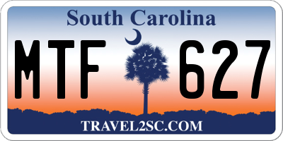 SC license plate MTF627